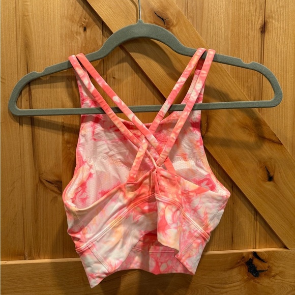 LULULEMON Energy Bra High Neck Shibori Grapefruit Orange Size 6 - Picture 3 of 5